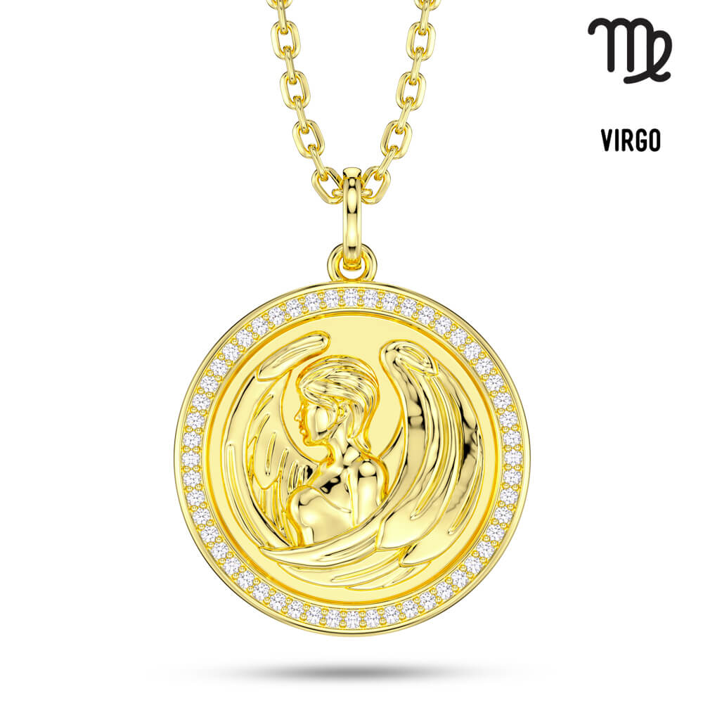 Sterling silver sales virgo pendant