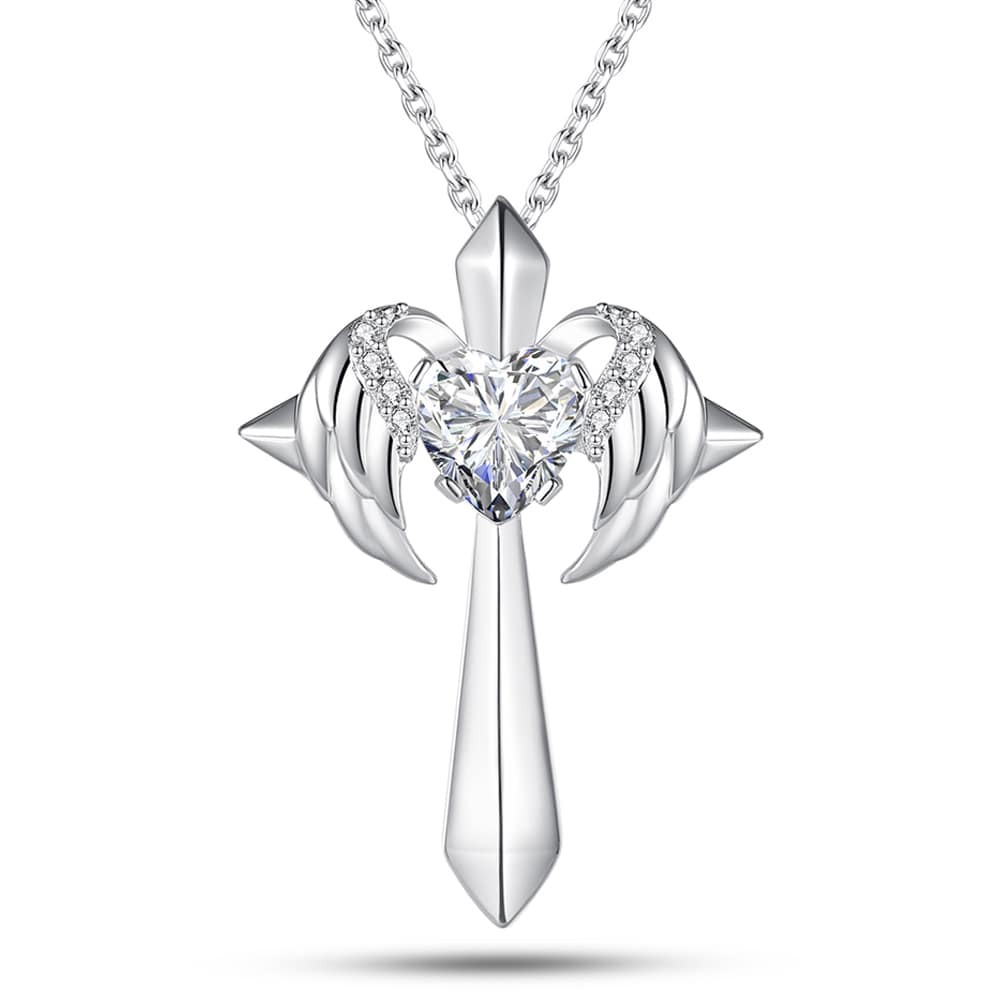 Angel Wings Cross Necklace Gift