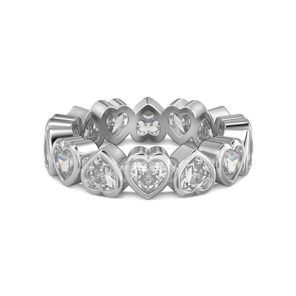 Luxury heart-shaped zircon ring