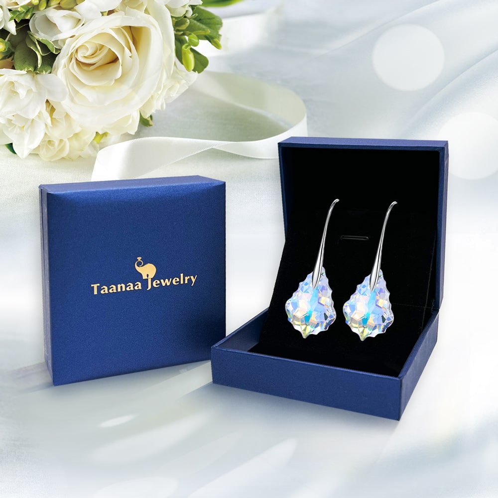 Pendientes colgantes de cristal barroco 