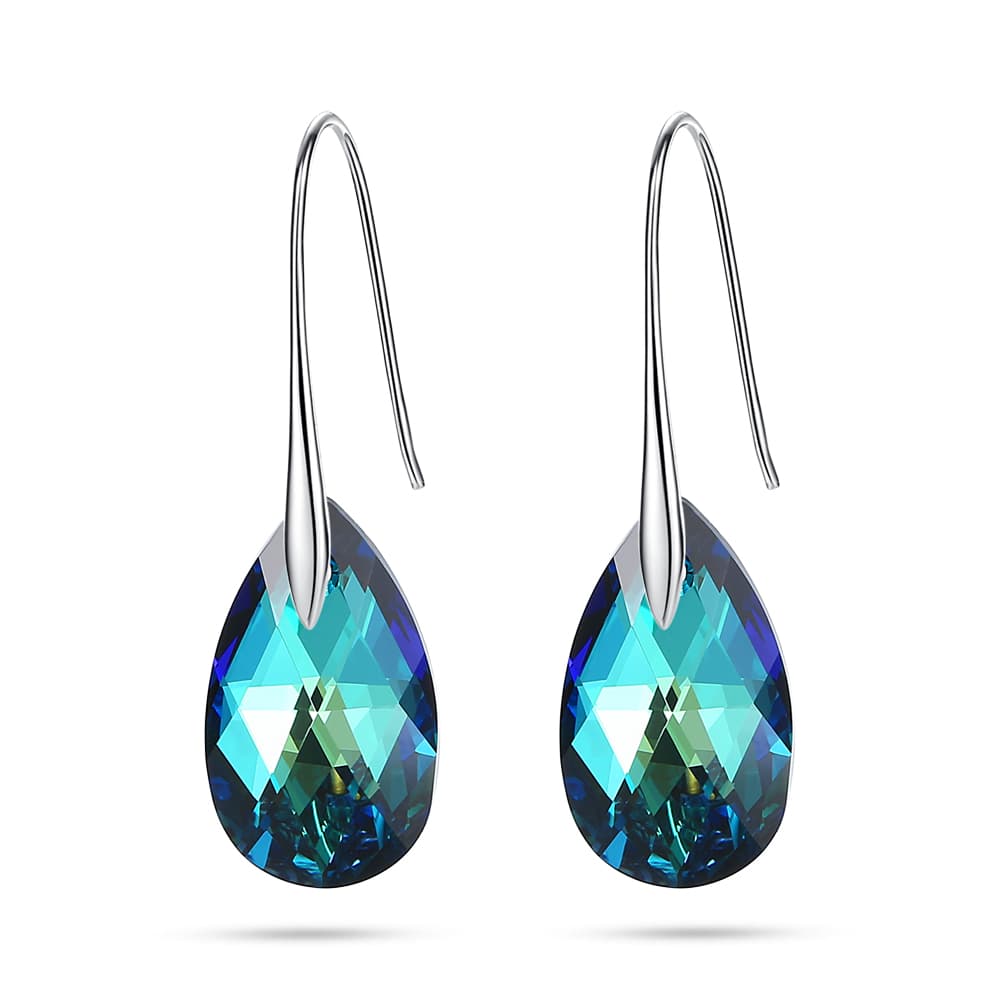 Bijoux de boucles d'oreilles en cristal en forme de poire