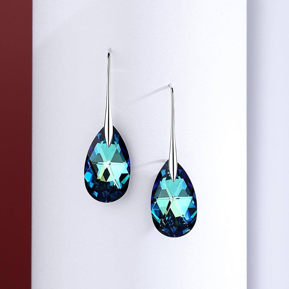 Bijoux de boucles d'oreilles en cristal en forme de poire