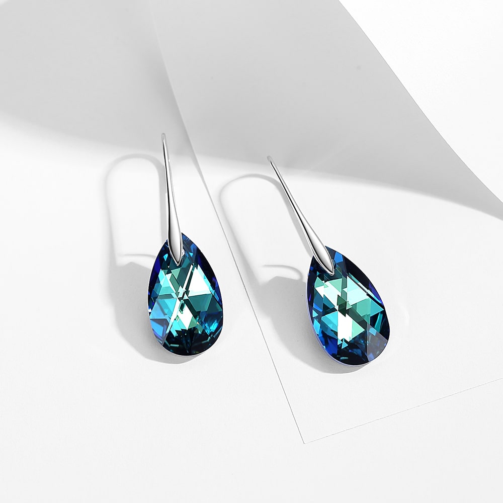 Bijoux de boucles d'oreilles en cristal en forme de poire