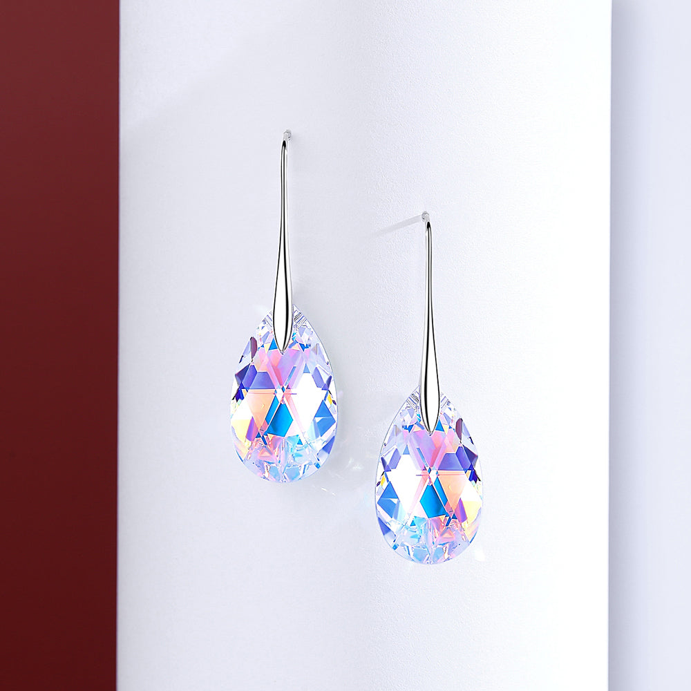 Bijoux de boucles d'oreilles en cristal en forme de poire