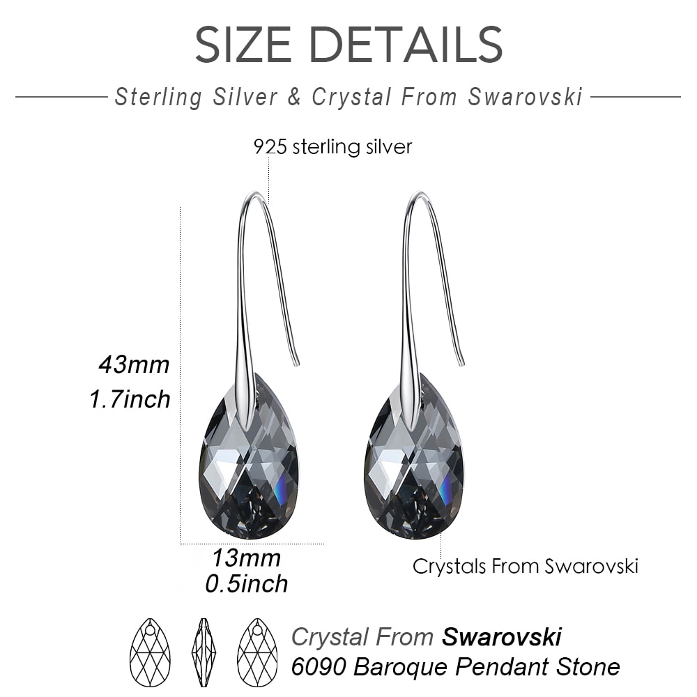 Black crystal earrings swarovski online