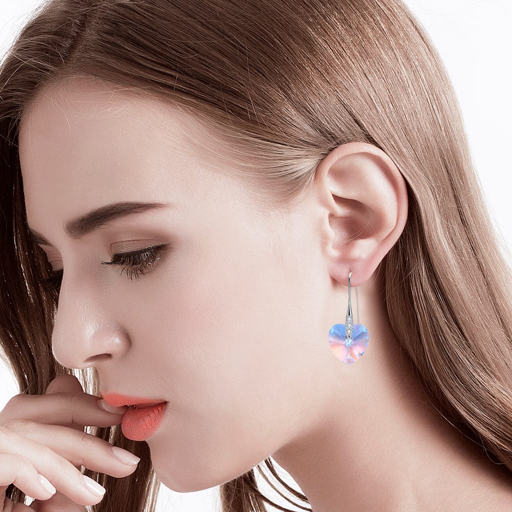 Heart Crystal Earrings Women