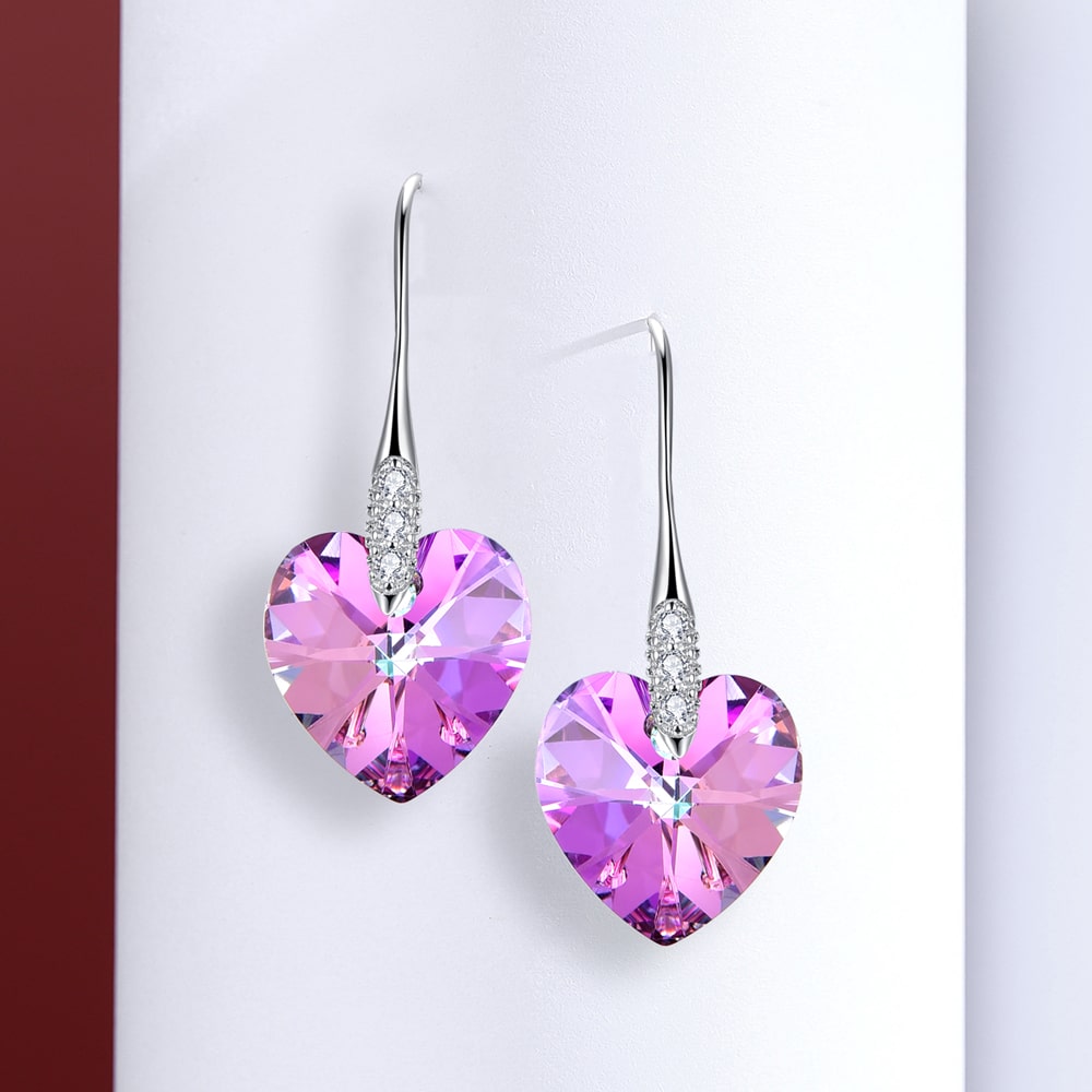 Heart Crystal Earrings Women