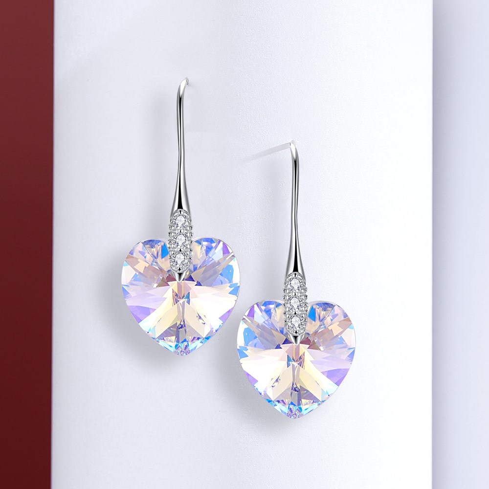 Heart Crystal Earrings Women