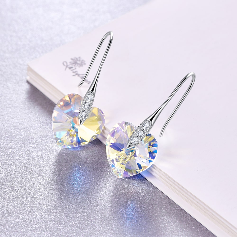 Heart Crystal Earrings Women