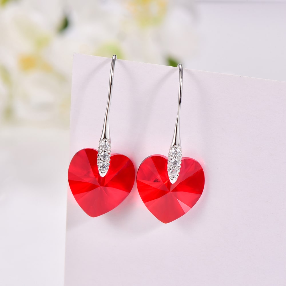 Heart Crystal Earrings Women