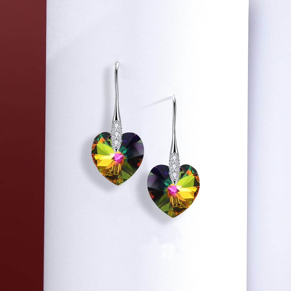 Heart Crystal Earrings Women