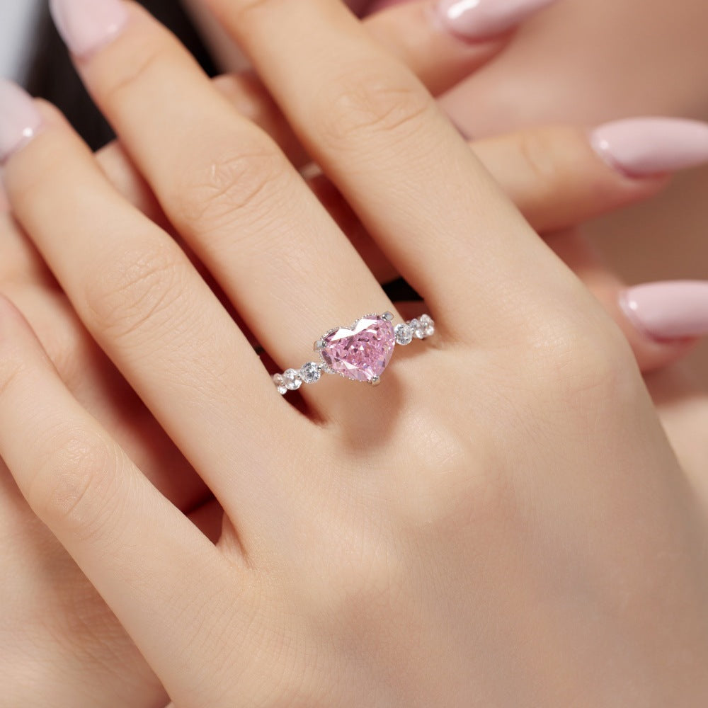 Heart Zirconia Ring Women Jewelry