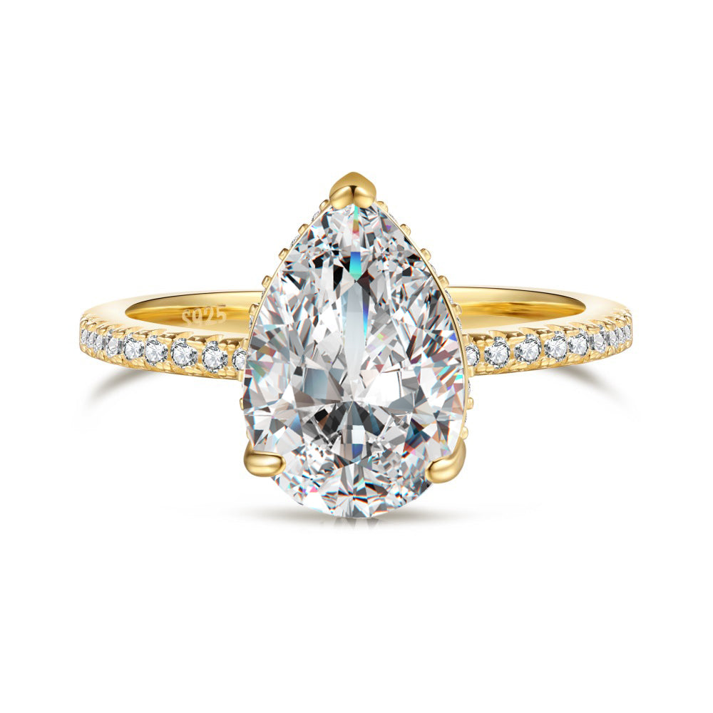 Pear Shaped Zirconia Ring Women