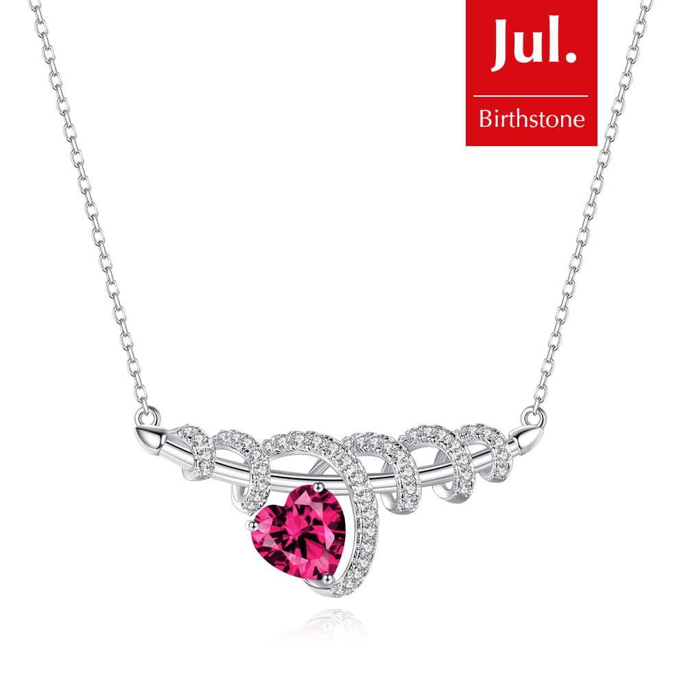 July Birthstone, Ruby Necklace with 20k Gold Beads and Gold Fill - Ruby Lane