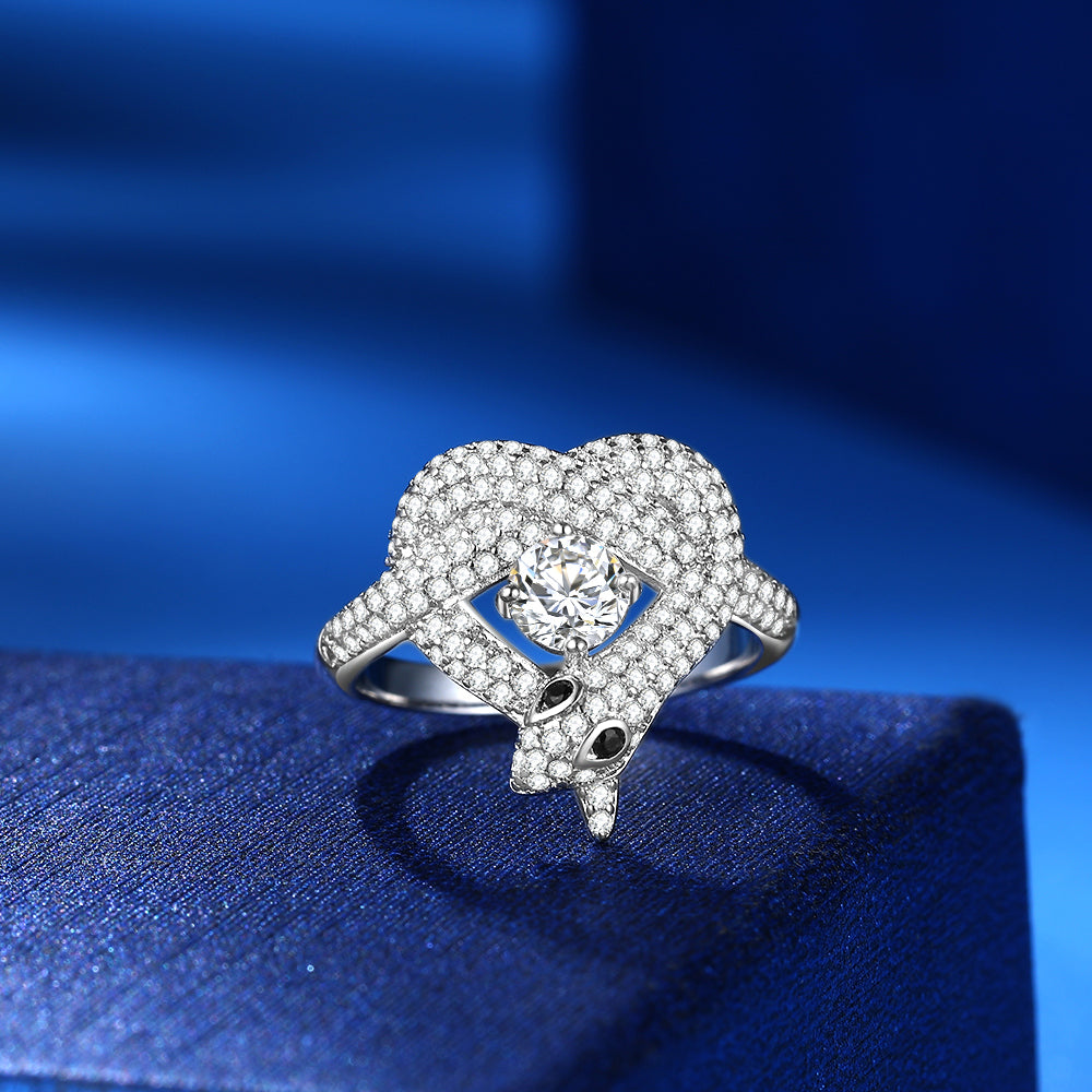 Dancing Stone Heart Solid 925 Sterling Silver Ring Fashion Wedding Jew -  diamondiiz.com