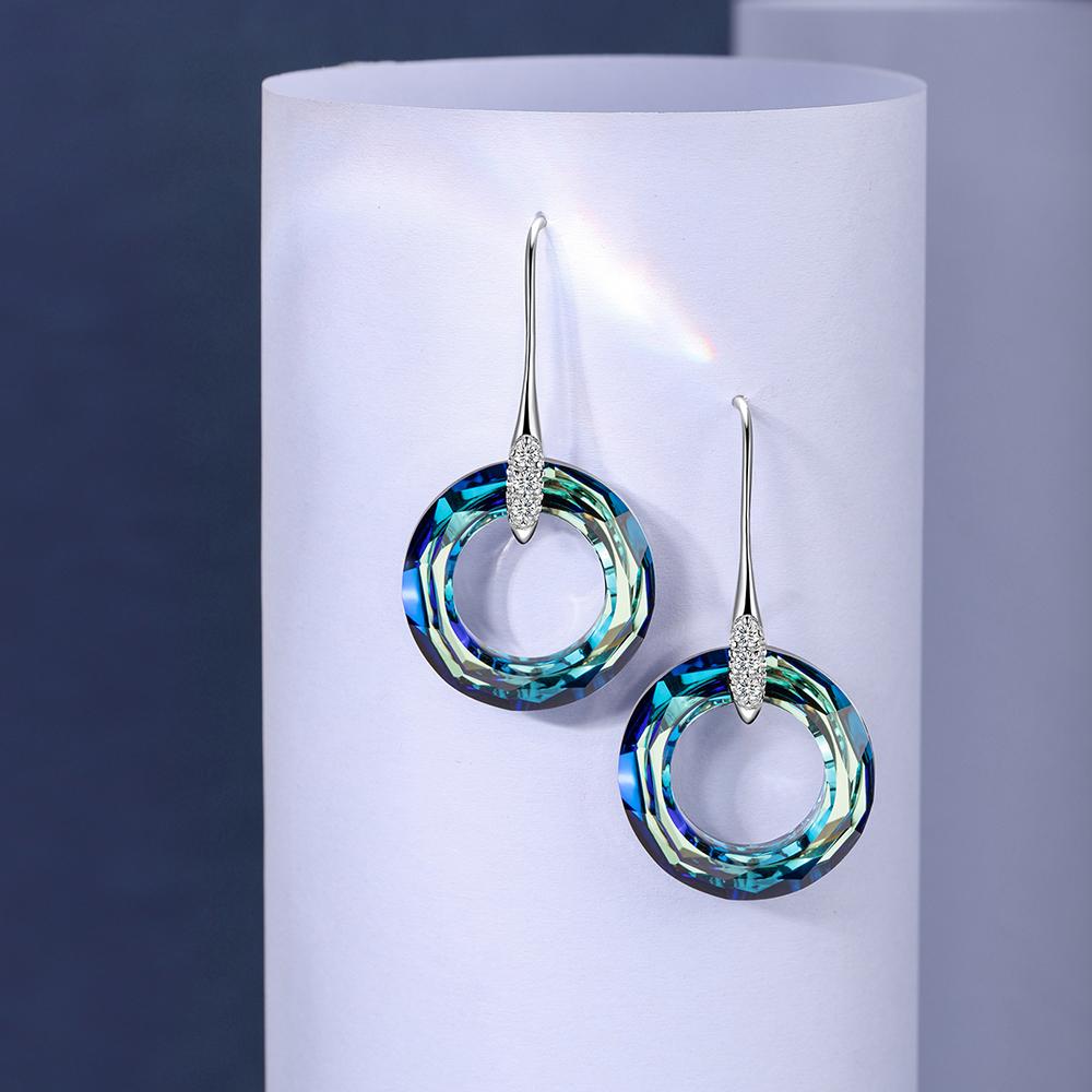 Luxurious Swarovski Big Round Crystal Drop Earrings For Women Jewelry