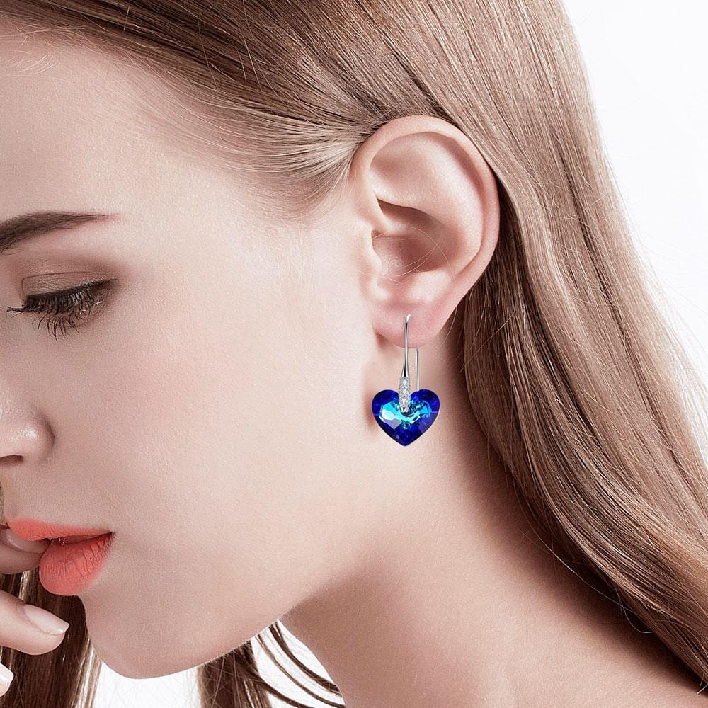 Swarovski blue heart deals earrings