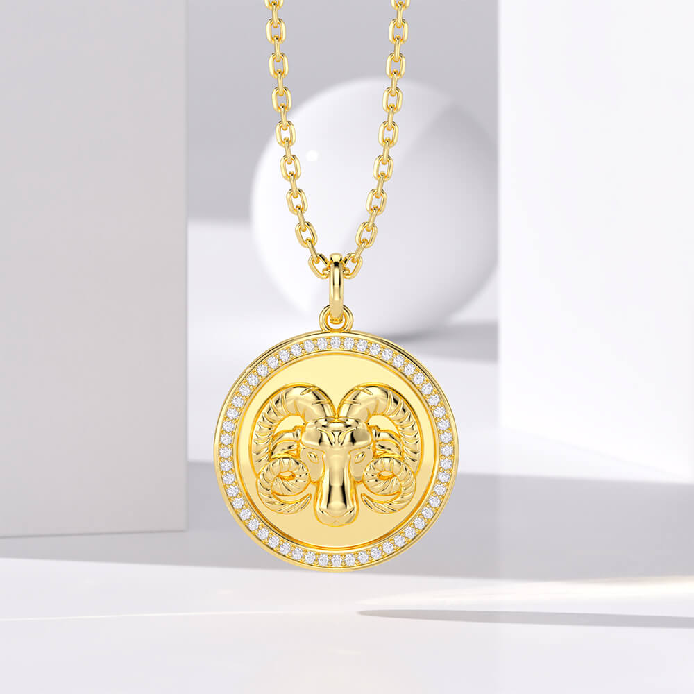 Aries medallion necklace online