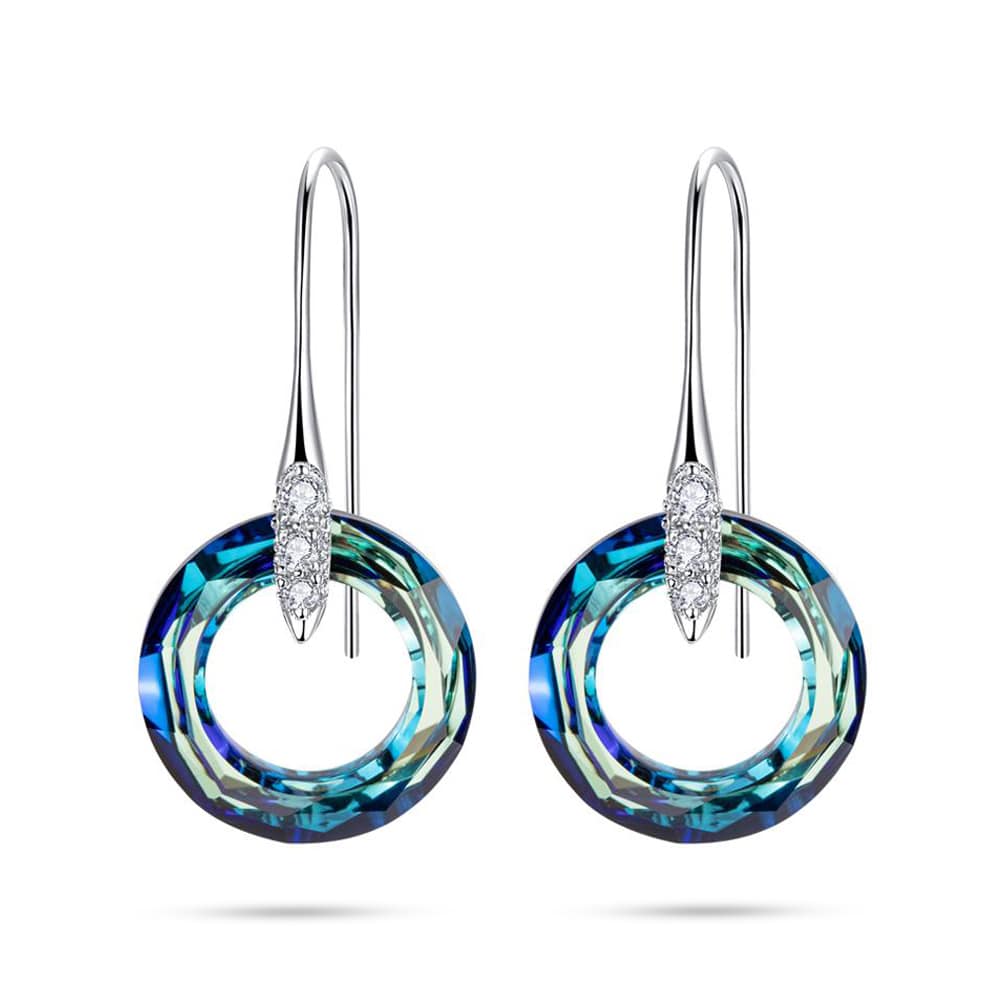 Luxurious Swarovski Big Round Crystal Drop Earrings For Women Jewelry