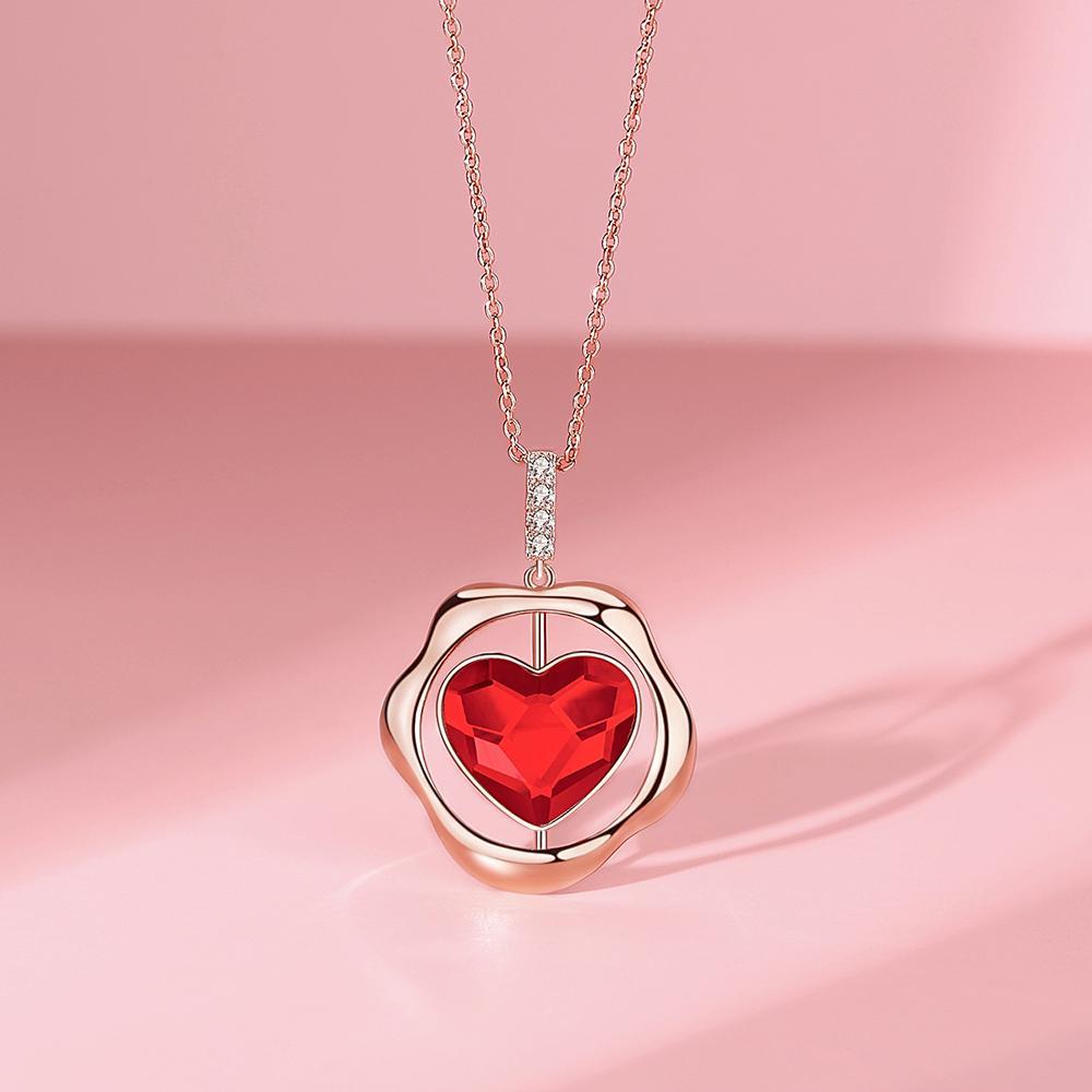 Red heart hot sale crystal necklace